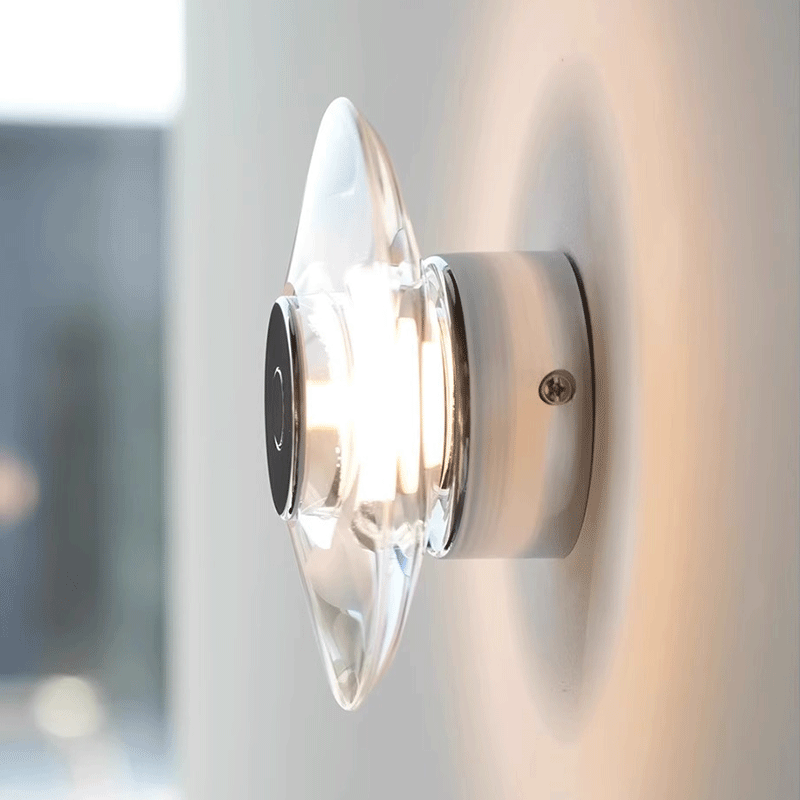 Rattan Mirror Round - Lampu Samping Tempat Tidur Kristal Bulat