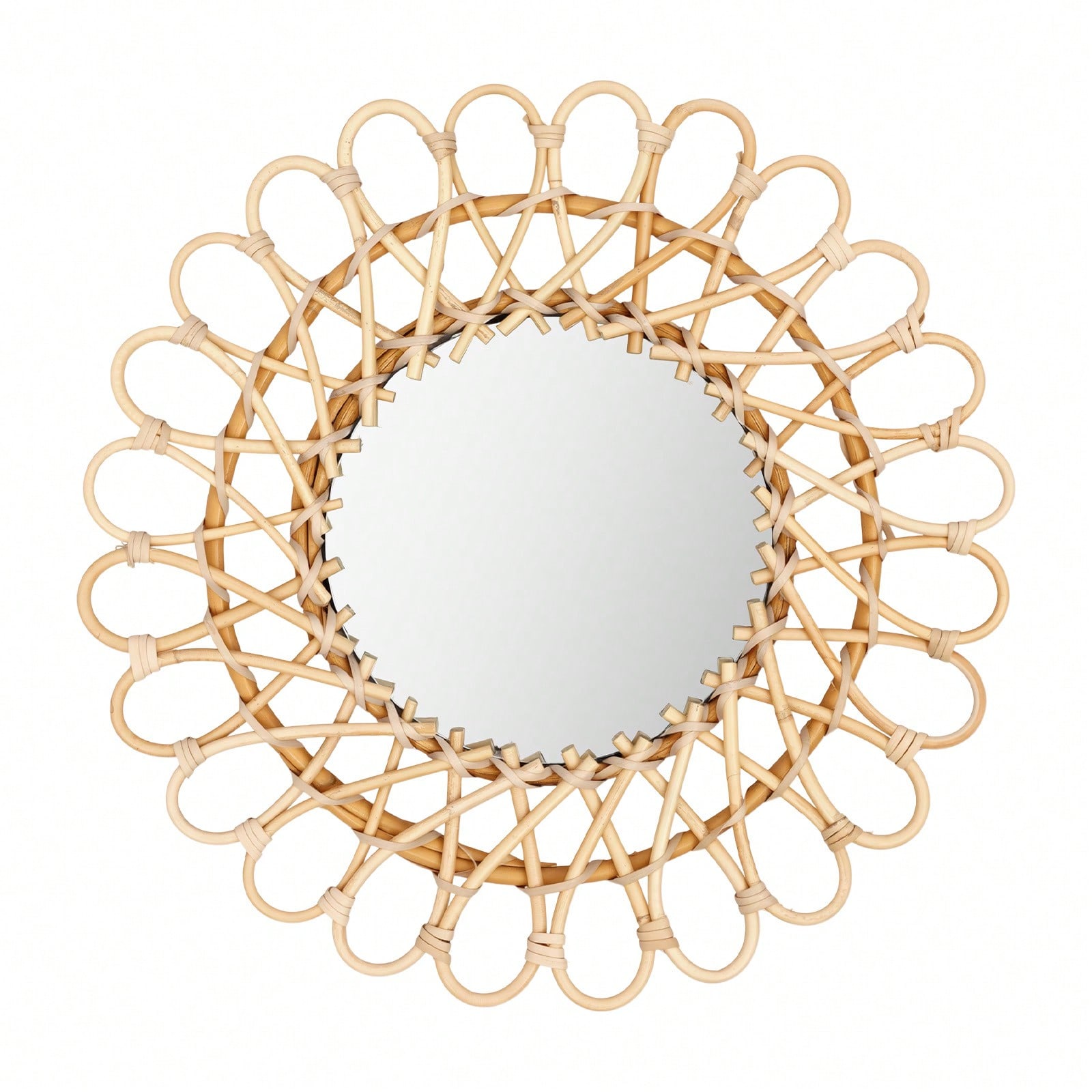 Rattan Mirror Round - Cermin Rotan Bulat, Cermin Dinding Dekoratif