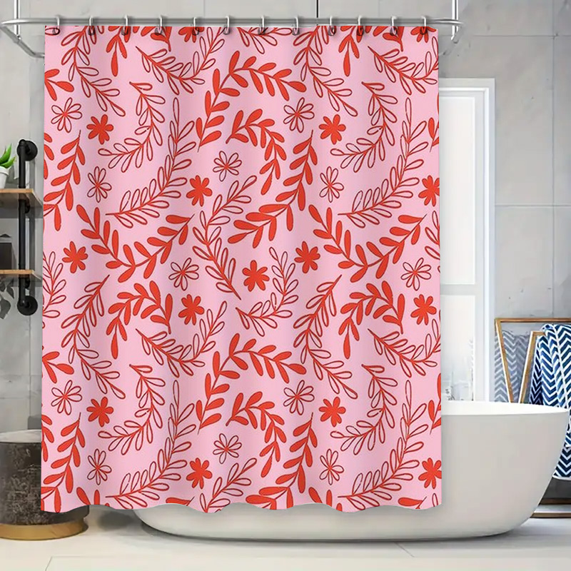 Interior Design Your Home - Tirai Mandi Bunga Merah Muda Merah