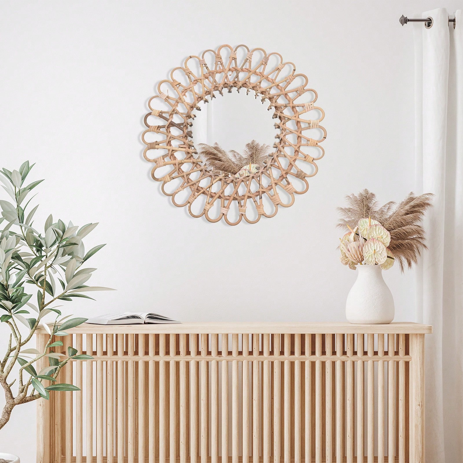 Cermin Rotan Bulat, Cermin Din - Rattan Mirror Round ulasan dan harga