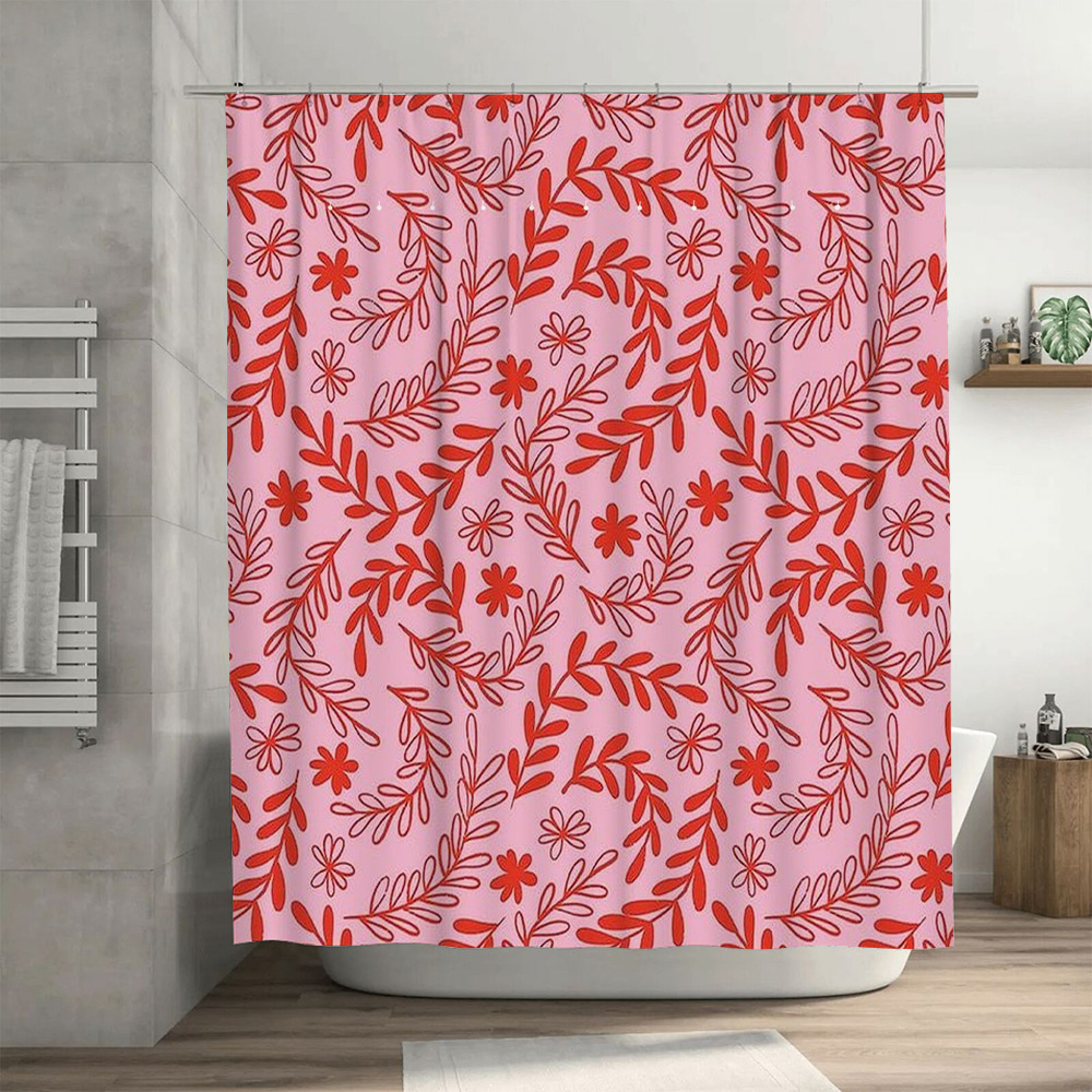 Tirai Mandi Bunga Merah Muda M - Interior Design Your Home ulasan dan harga