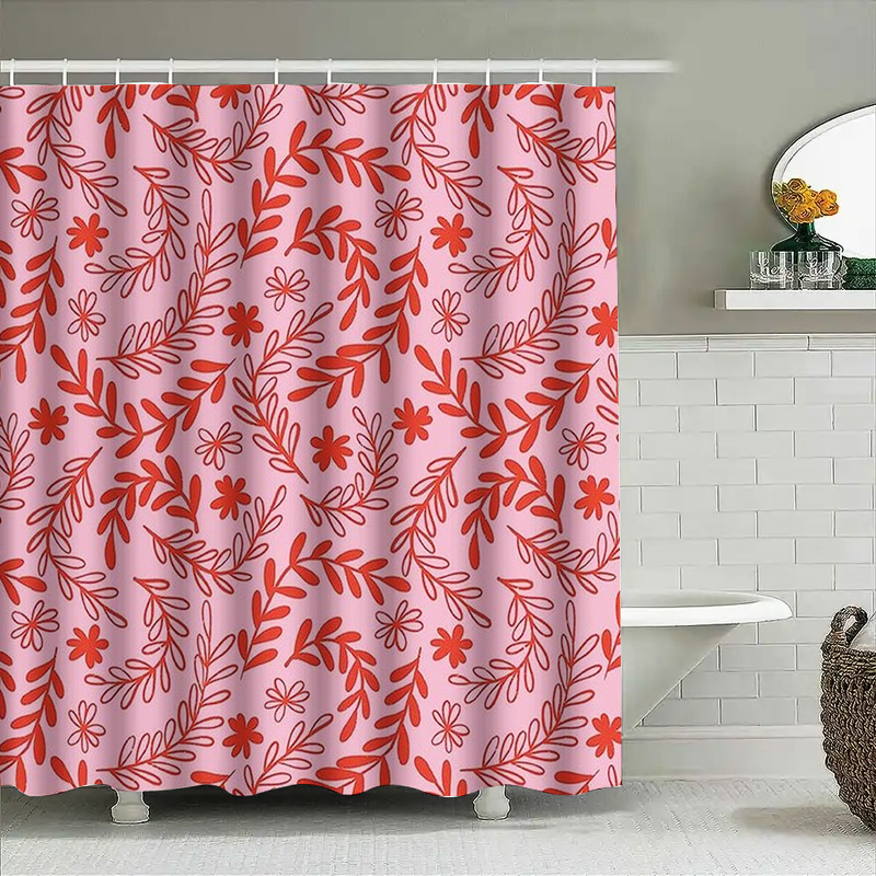 Tirai Mandi Bunga Merah Muda M - Interior Design Your Home ulasan dan harga